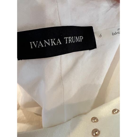 Ivanka Trump Linen Blend Sleeveless Midi Dress Off White 6 - Picture 6 of 7